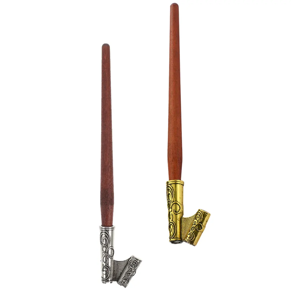 2 Pcs Retro Dip Pen Rod Professional Calligraphy for Handle Holder Ferroalloy