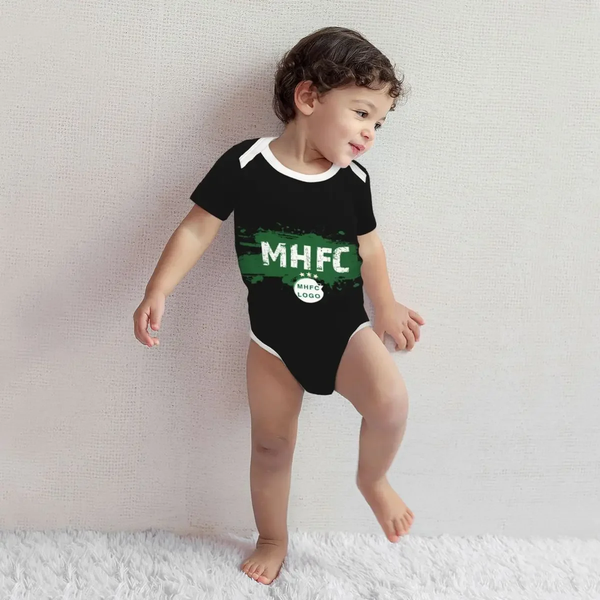 Izrael Maccabi Haifa F.C MHFC Champion Czysta bawełna z krótkim rękawem Onesies Body Baby Romper