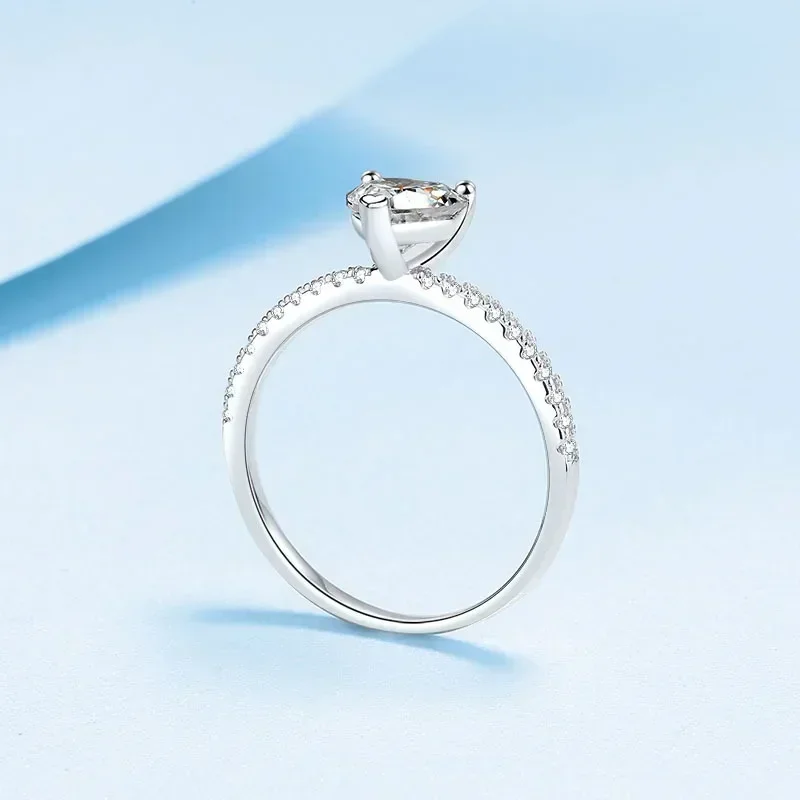 

Fine Jewelry PT950 Platinum Heart Shaped Rings Women Diamond VVS1 D Color 2/1CT Sparkling Moissanite Ring Engagement Girlfriend