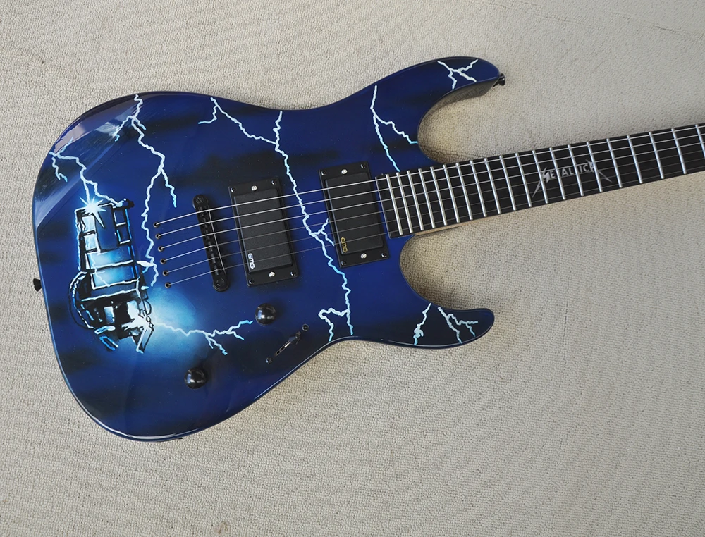 6 Strings Strings Through Body Electric Guitar with 24 Frets,Rosewood Fretboard,Can be Customized