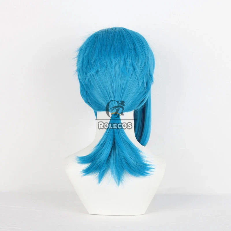 ROLECOS Capelli sintetici Gioco LOL Arcane Stagione 2 Jinx Parrucche Cosplay Jinx Halloween 45 cm Lungo Blu Misto Viola Parrucca Capelli sintetici