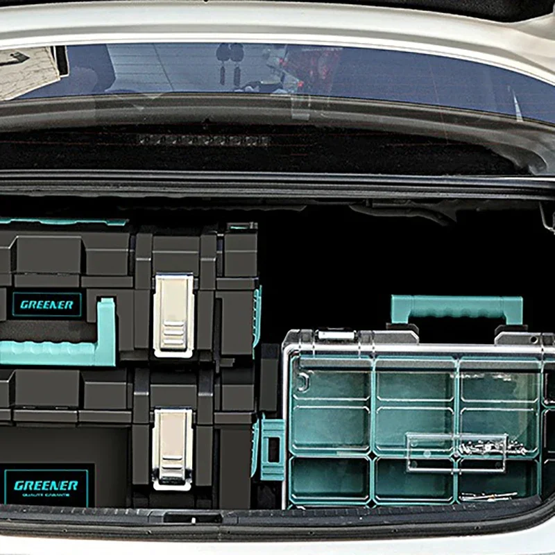 Multifunctional Hardware Toolbox Plastic Hard Case Suitcase Repair Tools Car Tools Mechanical Workshop Accessory Storage Box