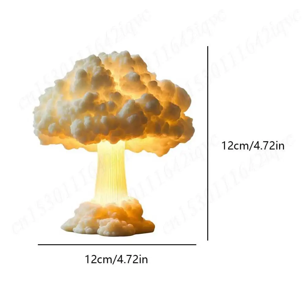 Candeeiro de mesa explosão de nuvem de cogumelo 3D Único LED Lâmpada criativa ao lado da lâmpada para quarto Mesa Decoração de casa