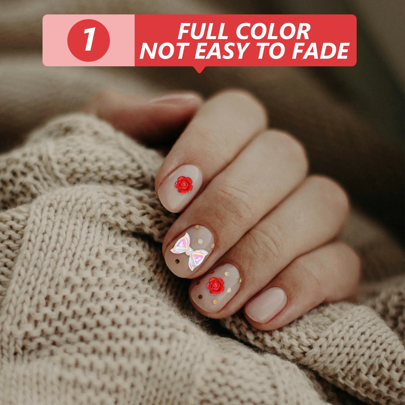 400Pcs Nail Art Resin Charms Heart Bowknot Flower Manicure Decorations Nail Accessories Set Heart Charm Manicure Decors