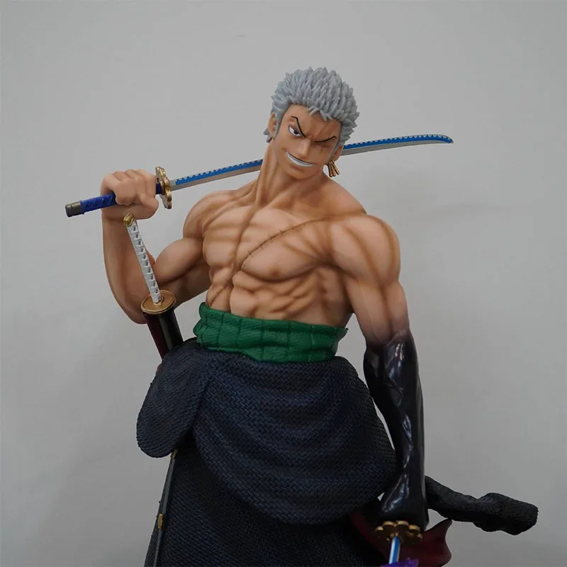 Ein stück 50cm anime action figur gk fantasy sauron austauschbarer kopf sauron roronoa zoro manga anime statue spielzeug für kinder