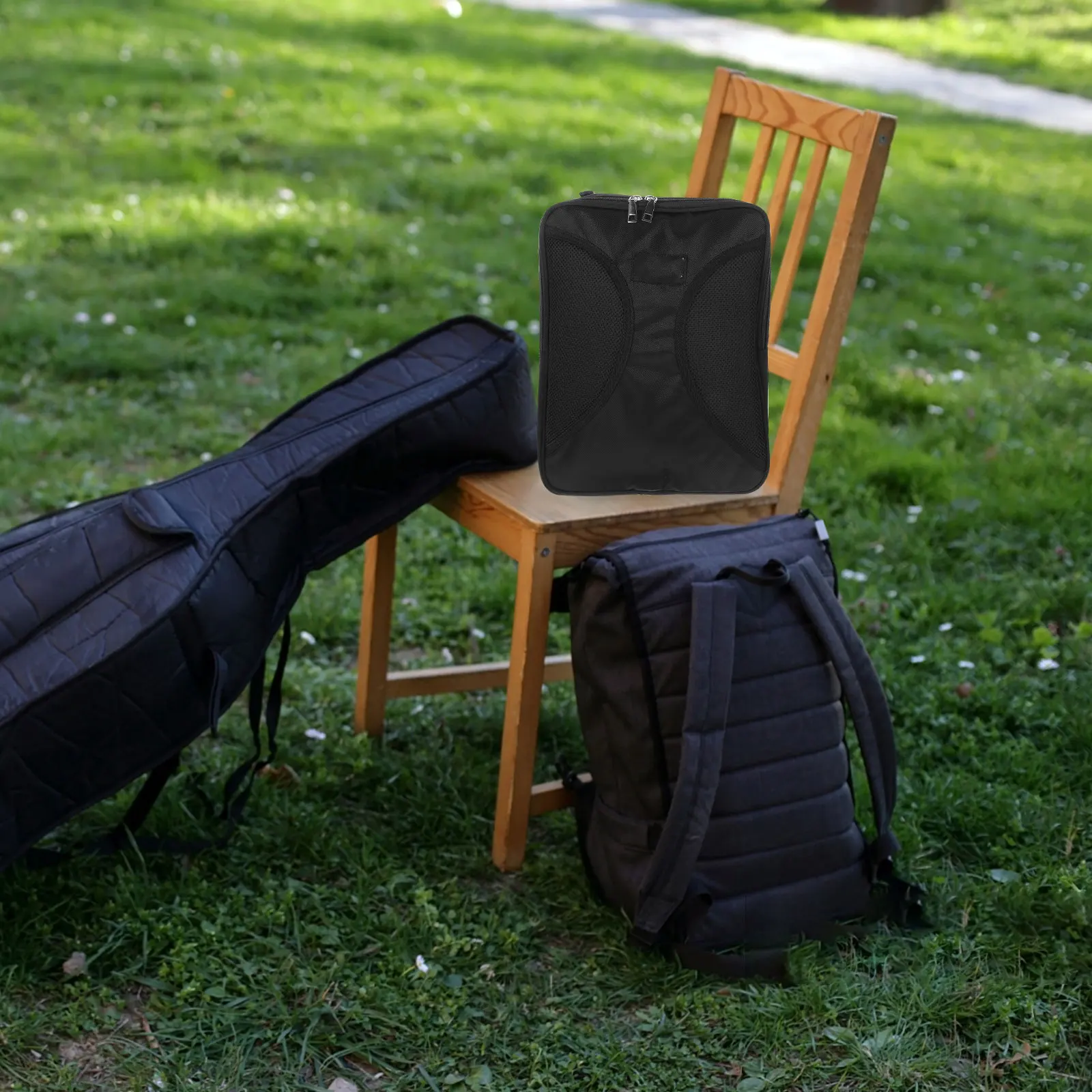 

Portable Music Score Holder Thickened Bag for Violin Box Hanging Black Expandable Storage Pouch with Air Cushion Protection and