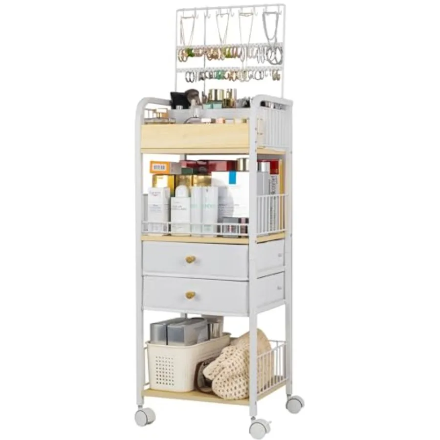 

Makeup Organizer Floor Skincare Cosmetics Organizer with Drawers Jewelry Organizers and Storage for Earring Necklace Vanit