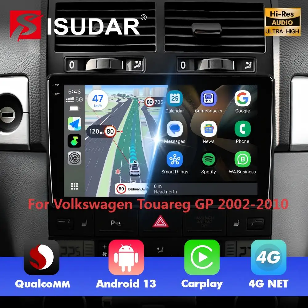 

Qualcomm Android 13 Car Radio for Volkswagen Touareg GP 2002-2010 Multimedia Video Player GPS CarPlay AUTO WIFI+4G Stereo CAMERA