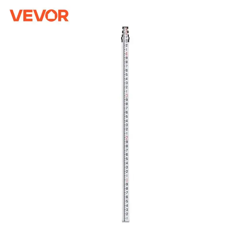 VEVOR Aluminum Grade Rod 4 Sections Telescopic Measuring Rod Double-Sided Scale 1/10ft Leveling Rod Stick Made of Aluminum Alloy