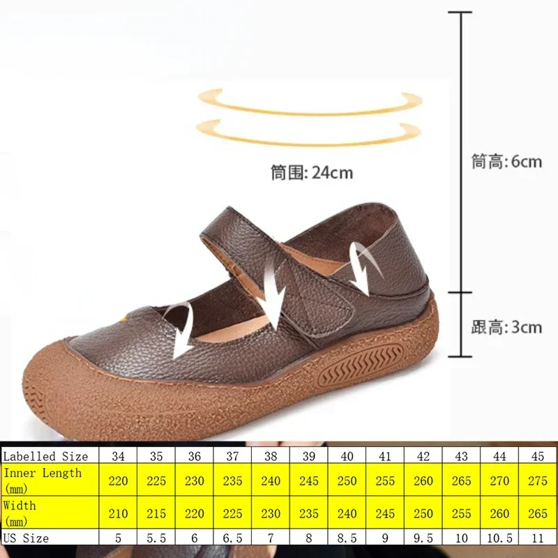 Koznoy 3cm Ethnic Natural Leisure  Rubber Luxury  Summer Cow Genuine Leather Soft Flats Concise Autumn Loafer Hook Women Shoes