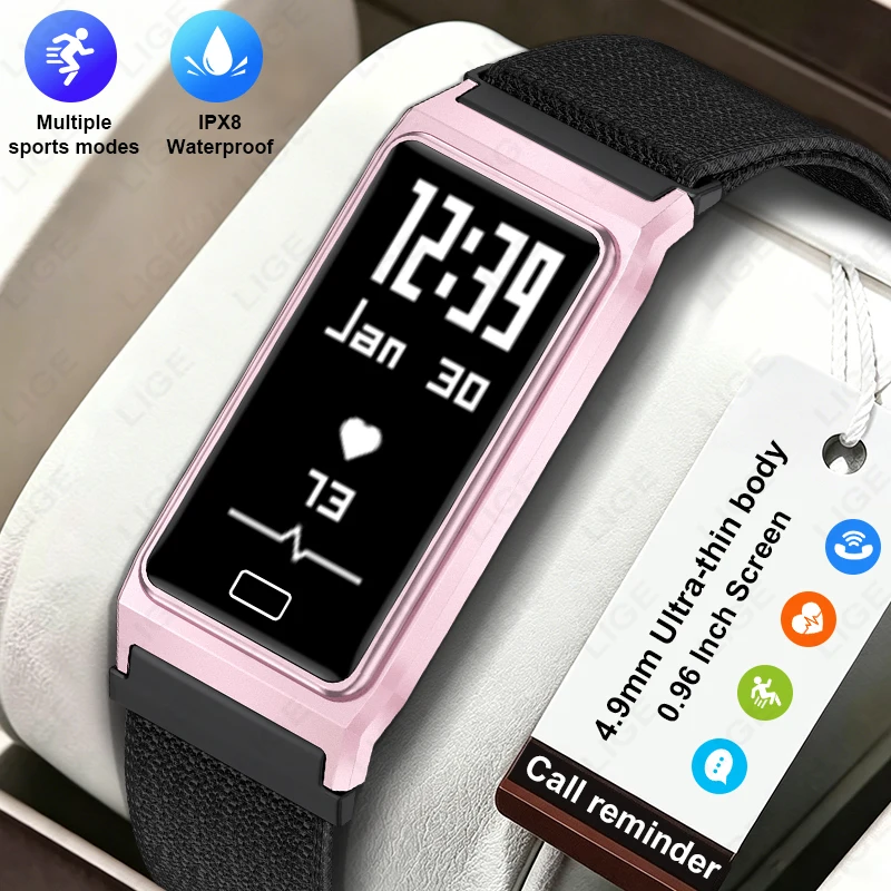 LIGE New Ultra-slim Sports Women Smart Bracelet Heart Rate Blood Oxygen Sleep Monitor Waterproof Smartwatch Men For Android iOS