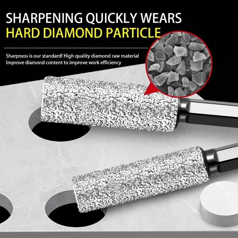 

Diamond Drill Bit Grinding Grinding Tile Hole Opener for Dry-drilling Tiles Brazing Glass Marble Hexagonal Shank Drill Bit Tool