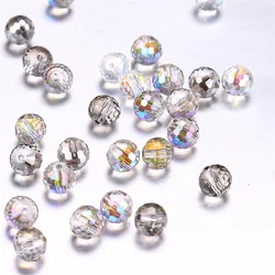 Lot de perles transparentes en cristal, 96 faces, 50 pièces, pour la fabrication de bijoux, bracelets, colliers, boucles d'oreilles, 6/8/10mm