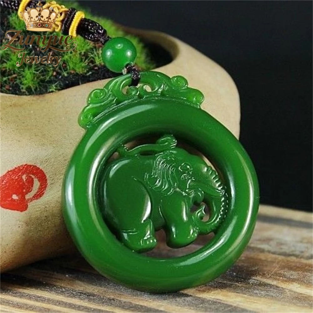 

Natural Hetian Jade Hollowed-out Small Elephant Jade Round Pendant Luxury Quality Jewelry Fashion Jewelry Charms Popular Elegant