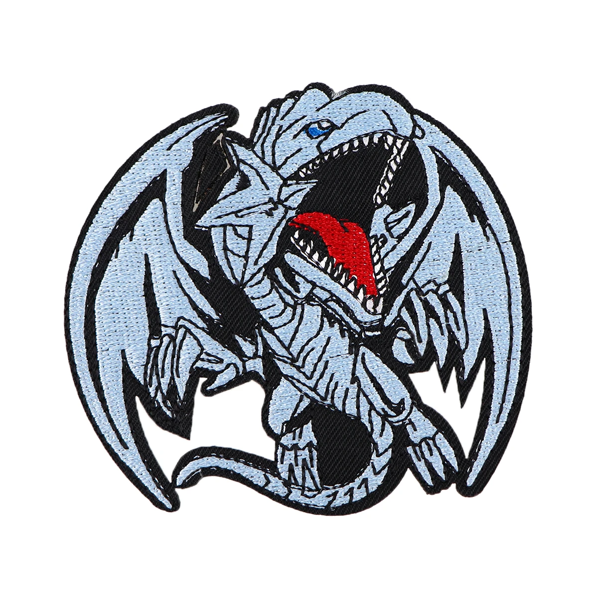 Japanese Anime Game Blue Eye White Dragon Clothes Badges Iron On Patches Appliques Embroidered Stripes for Clothes Jacket Jeans