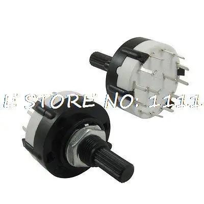 2 uds 6mm eje moleteado 2 polos 6 posiciones interruptor giratorio 350mA 125V AC SR26-2-6