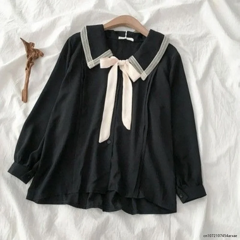 Shirts Women Students Kawaii Peter Pan Collar Loose Harajuku JK Leisure Solid Soft Spring Mujer Fahsion Sweet Ins New Hot Sale