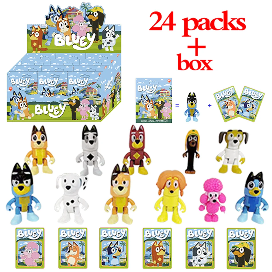 Anime bluey Blind Box figures Mystery Box game Doll Figure PVC model Toys desktop Decorative Kids birthday Christmas Gifts