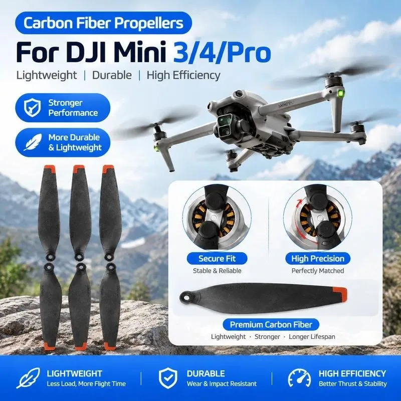 Carbon Fiber Propellers for DJI Mini 4 Pro and Mini 3 Pro 6030 Quick Release Blades Accessories