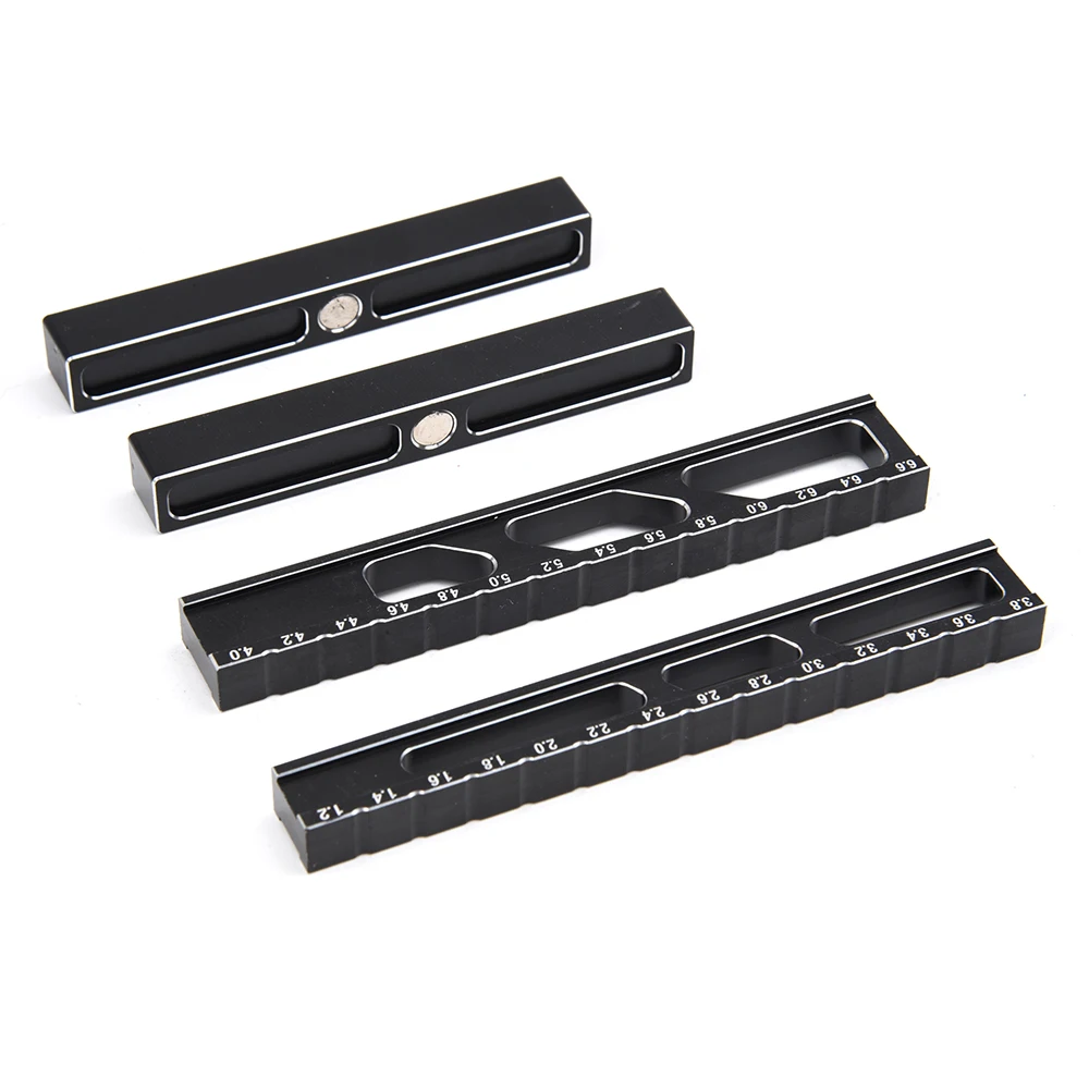 Strumento per righello di altezza RC o blocchi di supporto per calibro di caduta del telaio Kit di impostazione del calibro di misurazione del telaio per auto 1/10