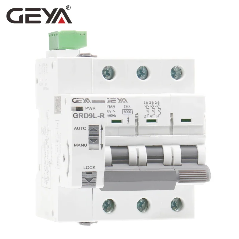 GEYA-Disjuntor de Reset Automático, Rail Din, MCB com Dispositivo Autoreclose, Smart Home, GYM9, 1P, 2P, 3P, 4P, 63A