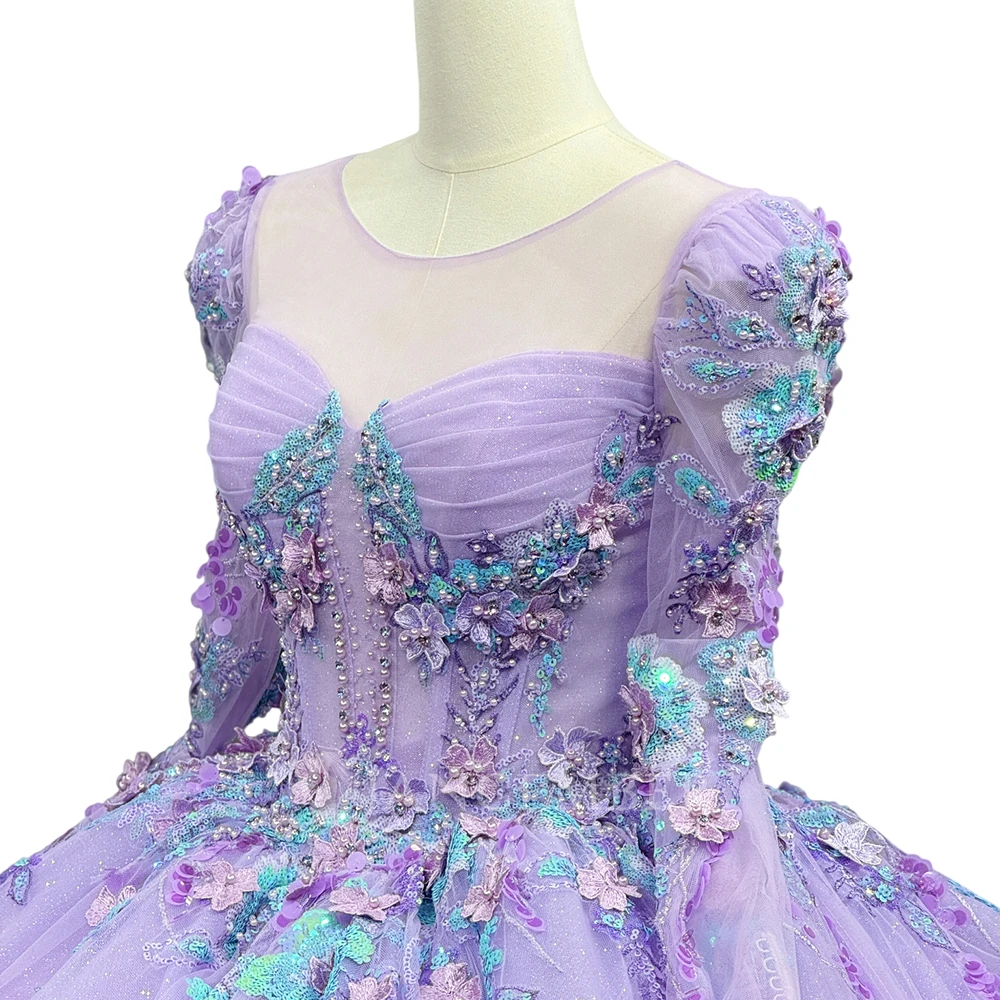 Luxe violet princesse robe de bal Quinceañera robes à plusieurs niveaux fête d'anniversaire pour 15th filles personnalisé vestido de 15 quinceañera