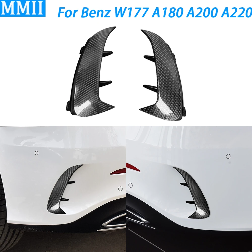 

For Benz A-Class W177 A180 A200 A220 AMG 2019-2024 Real Dry Carbon Fiber Rear Bumper Lip Spoiler Cover Car Retrofit Accessories