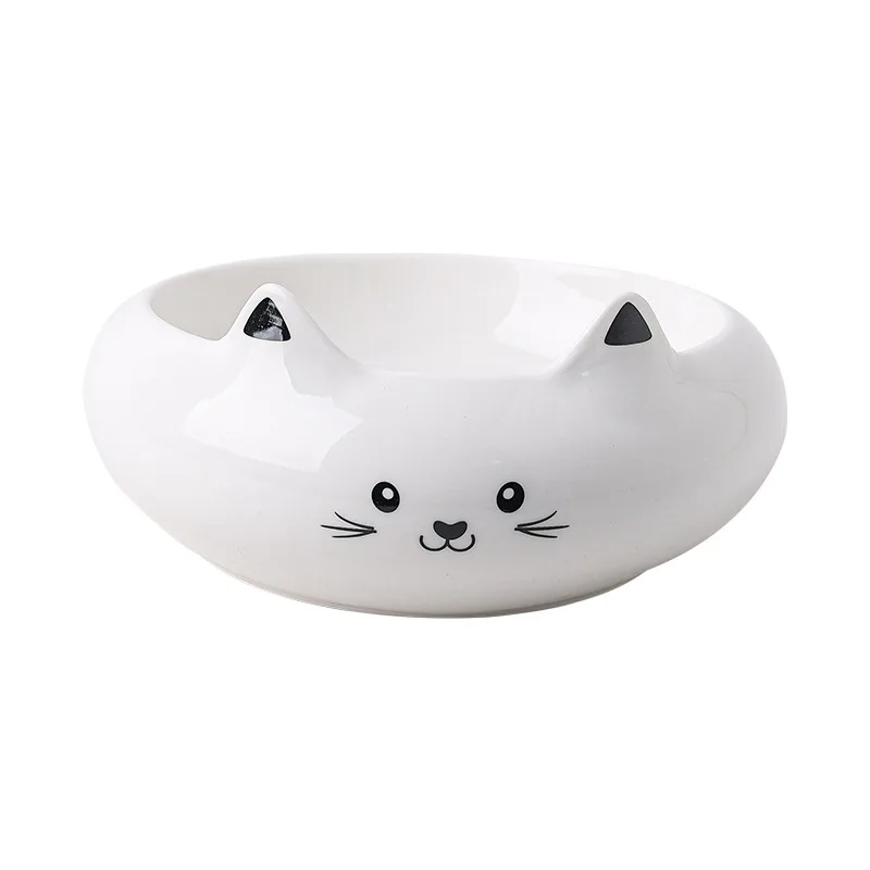 Pet Products Cat Bowl Ceramic Neck Protection High Foot Milk Exhaling Drinking Water Food Basin Dog Bowl Anti Overturnin