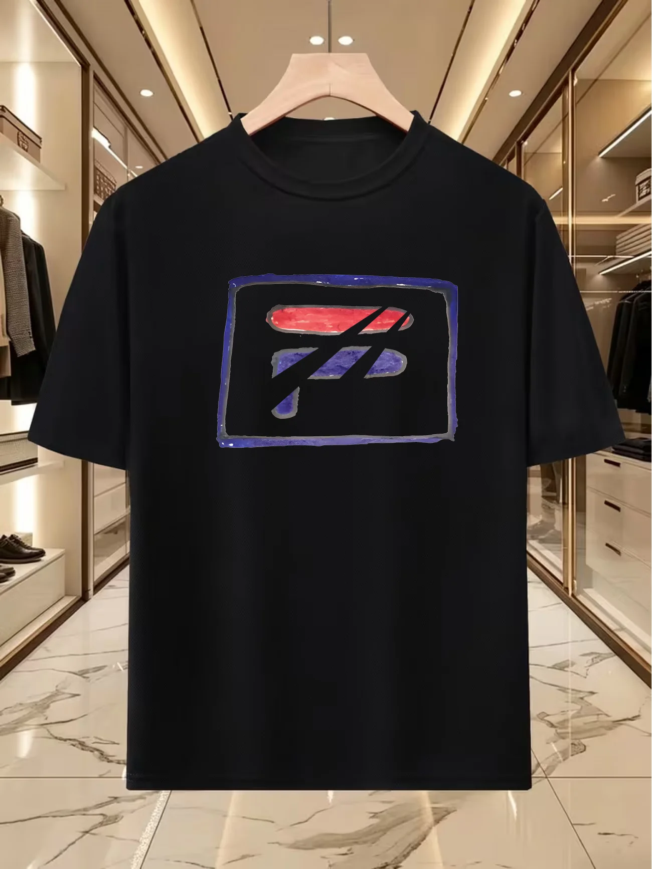 T-shirt Homme Tendance Estivale – Coupe Décontractée Col Rond Imprimé Manches Courtes – Vêtement Masculin