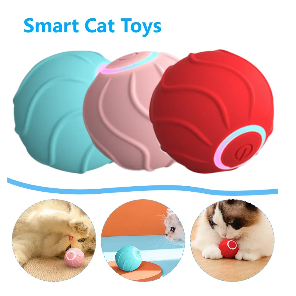 Elektrische intelligente Katzen spielzeug automatische rollende Katzen ball selbst bewegende