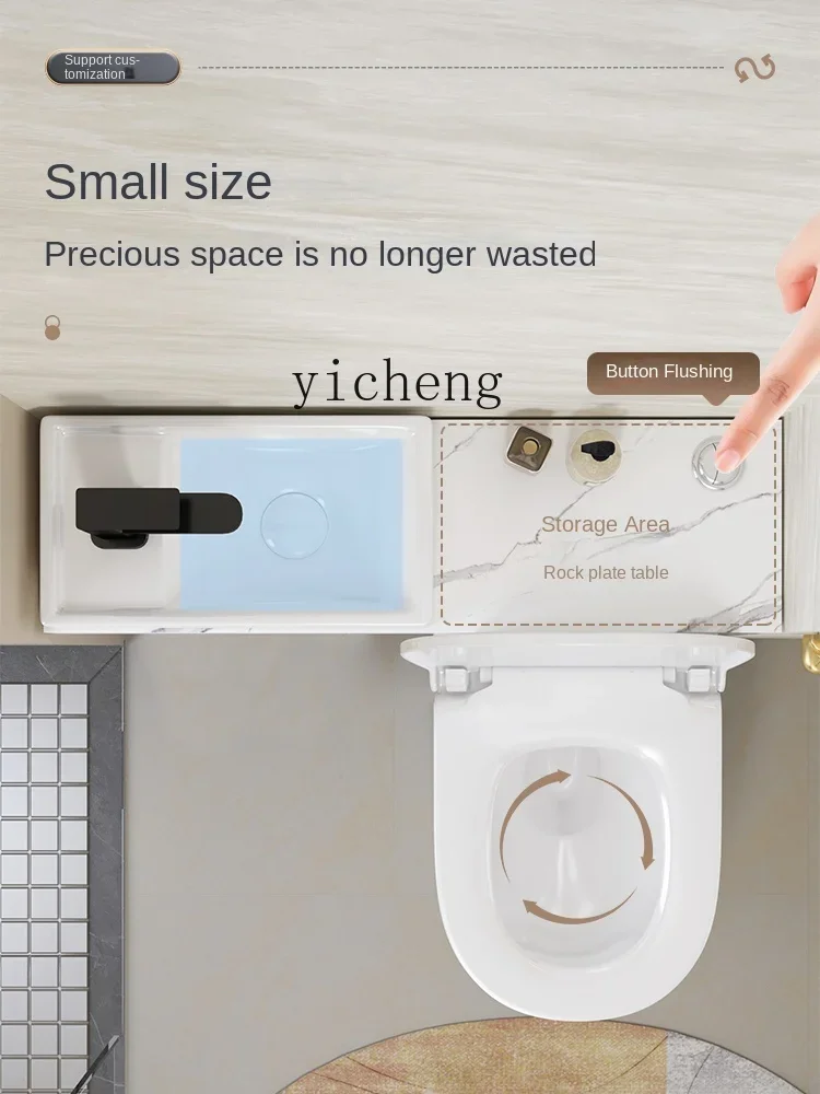 

Toilet Sink Integrated Stone Plate Bathroom Cabinet Wash Basin Face Table Assembled Cabinet