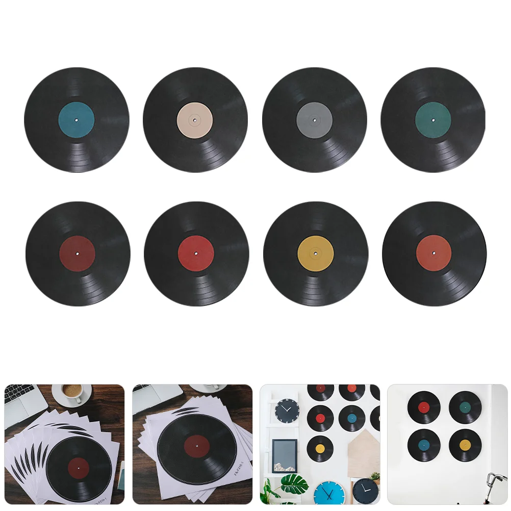 

32 Pcs Vinyl Record Decoration Music Themed Party Decorations Stickers Classic Disco Wall Pvc Paper Plate Holder