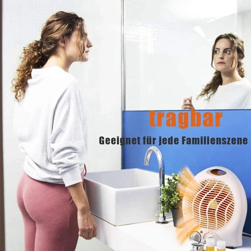 1 PCS 2000W พัดลมเครื่องทําความร้อนไฟฟ้าหม้อน้ําเกลียวขดลวดความร้อนหม้อน้ําสีขาว EU Plug