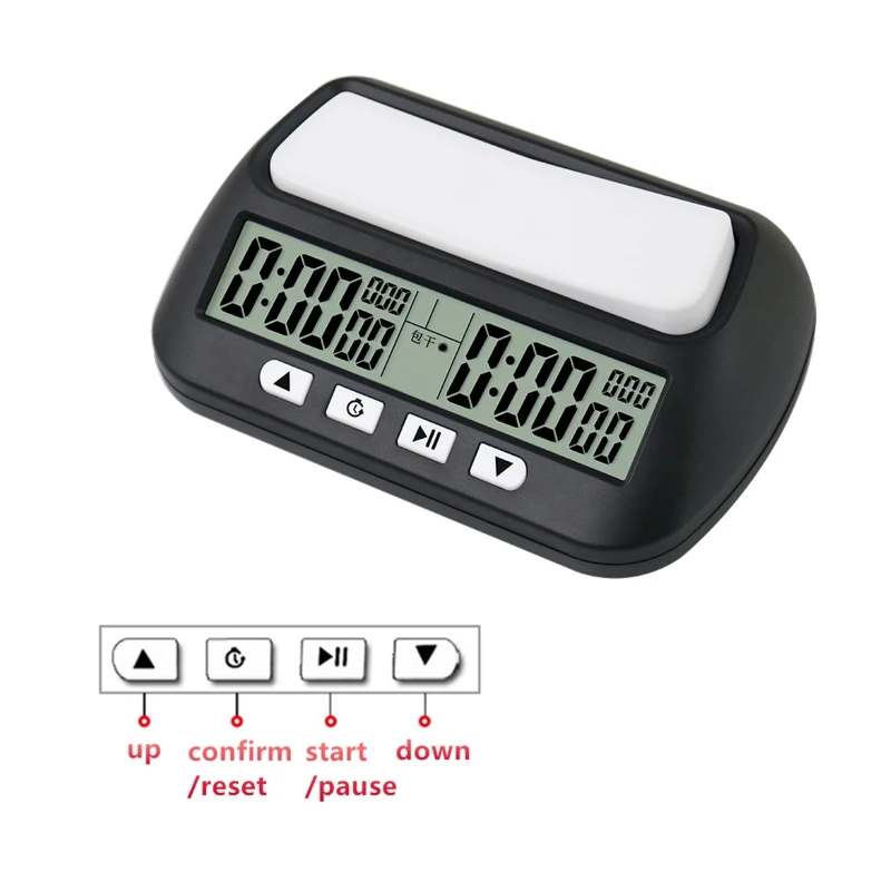 Diamond Grade Chess Clock Compact Digital Watch Count Up Down Timer Board Game Stopwatch Bonus Competition Hour Meter