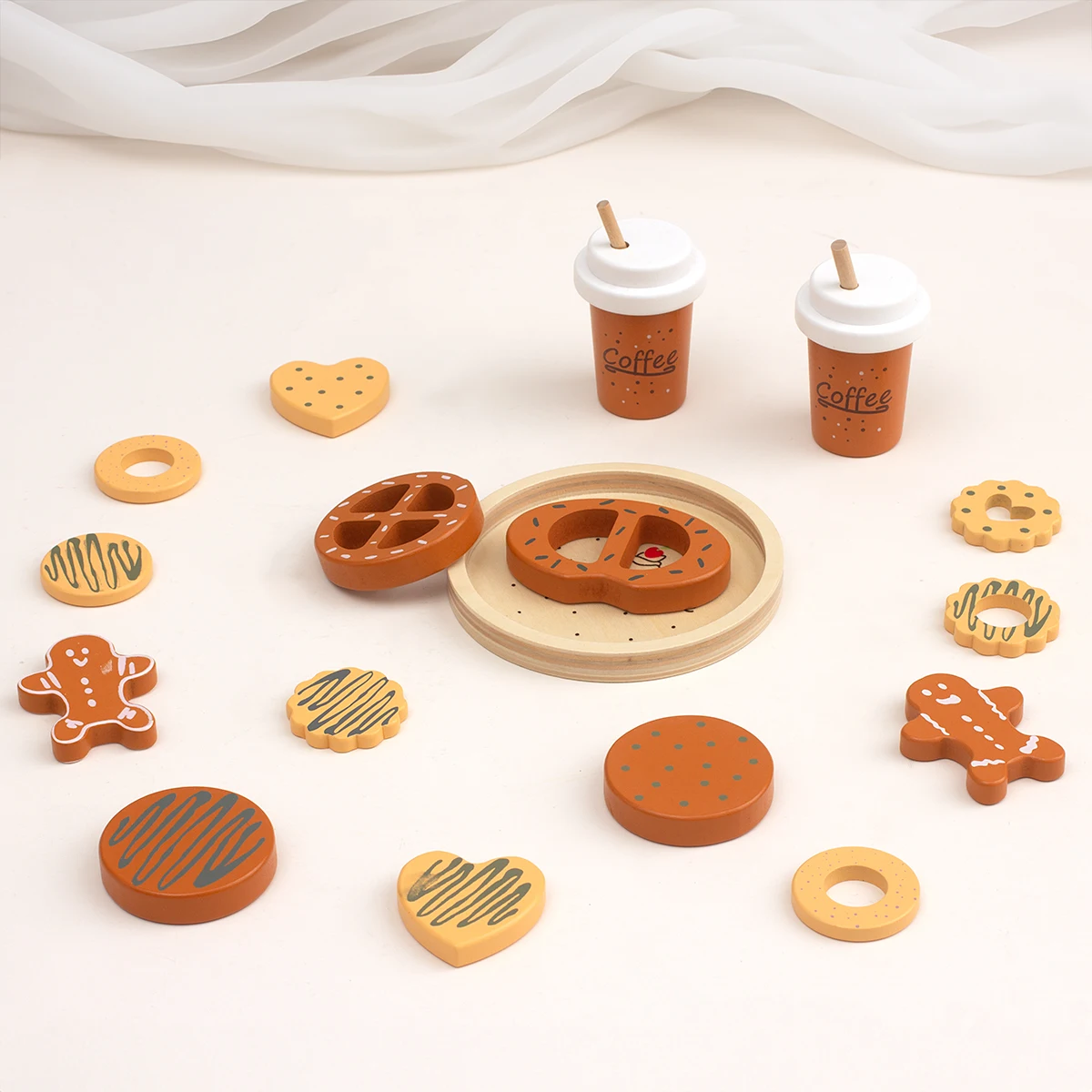 Juego de galletas de madera para niños, accesorios de cocina, juguetes de comida, juego de simulación, regalo para hornear, juguetes de aprendizaje para niños pequeños