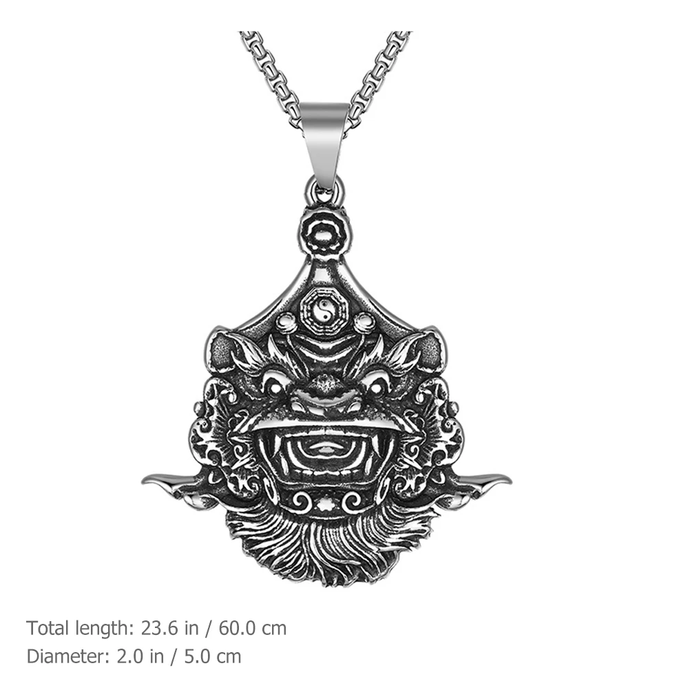 

Titanium Steel Necklace Lion Pendant for Men Women Vintage Punk Sweater Chain Sturdy Material Easy to Wear Necklace