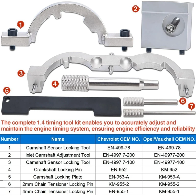 Turbo Engine Timing Tool Kit Engine Camshaft Alignment Tool Set For Chevy Aveo Cruze Orlando Vauxhall Opel 1.0 1.2 1.4L