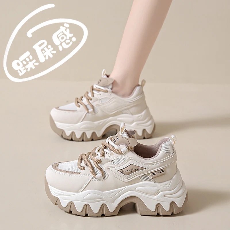 White Sneakers Mesh Women's Shoes Platform Tennis Female Breathable Roses Thick Sole 2024 Trainers Women's Sneakers Summer 2024