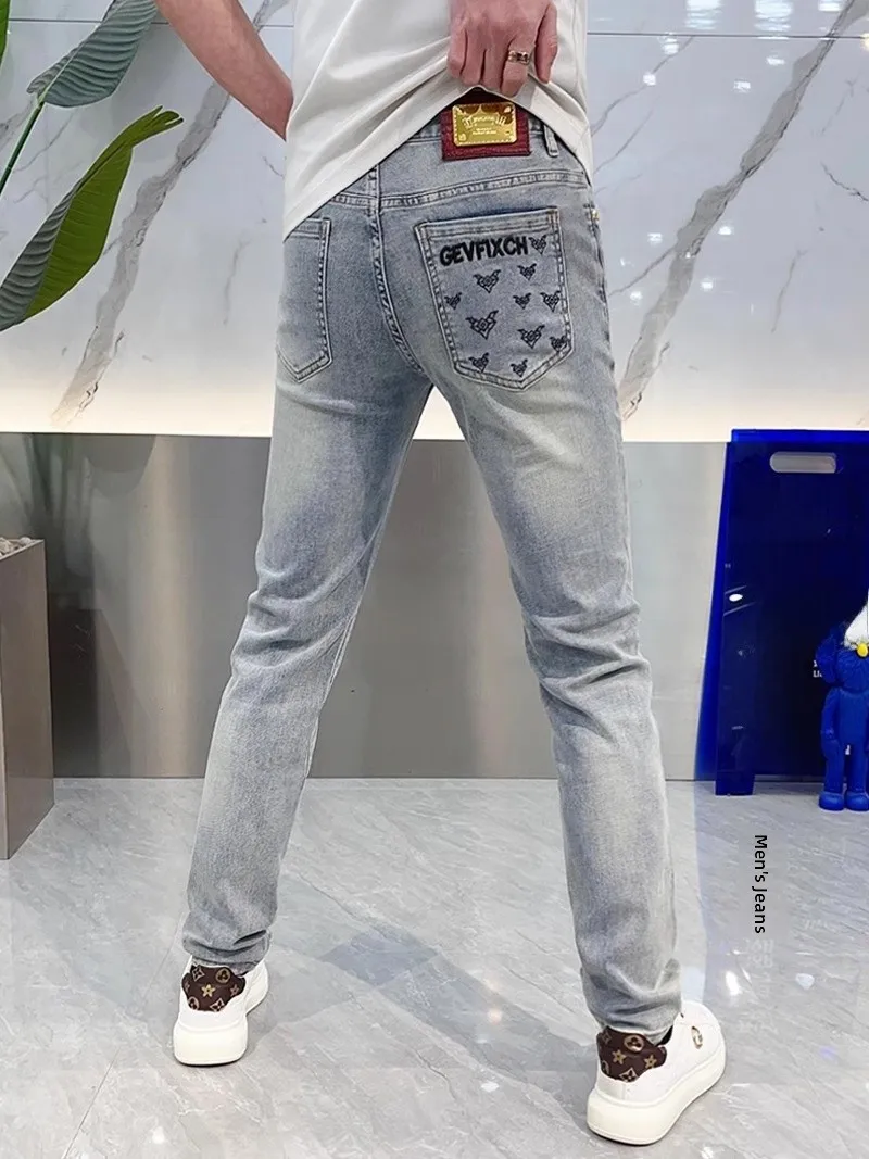 

Мужские джинсы Slim Fit для весны и лета: модные, универсальные, эластичные, с завышенной талией, с отворотами, дышащие, молодежный тренд