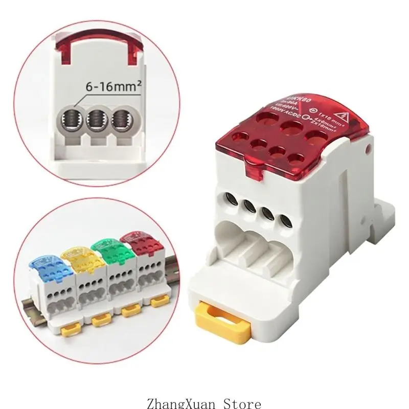 Stromkabel, elektrischer Anschluss, DIN-Schienenmontage, Anschlussdose, Mehrfachsteckdose, Klemmenblock, Schienenverteilerbox – Detail 3