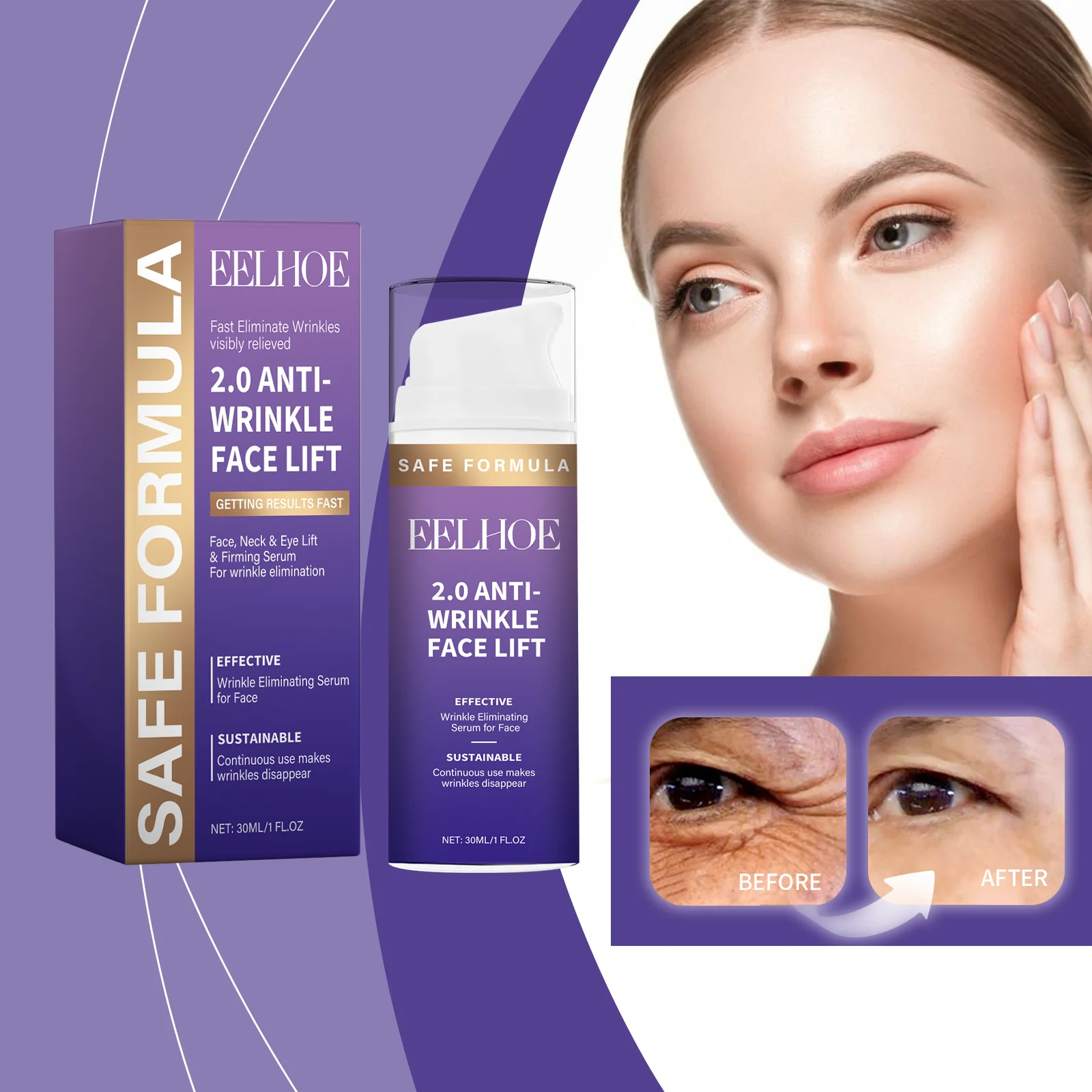 

EELHOE Moisturizing Eye Cream Gentle Moisturizing and Hydrating Skin Around The Eyes Massage Care Tightens The Eyes and Improves