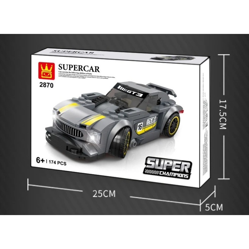 Conjunto de construção de carros esportivos, kit de modelo de carro pequeno, conjunto de construção colecionável, presente criativo para entusiastas de carros