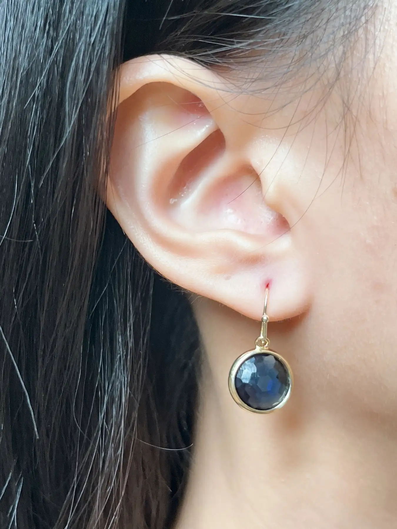 London Blue Crystal Round Drop Earrings