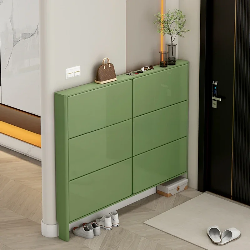 Modern minimalist shoe cabinet, large-capacity locker against the wall entrance
