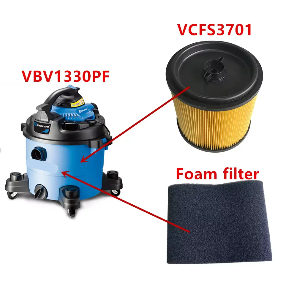 1 set Hepa filter&foam filtercompatible with Vacmaster wet/dry vacuum cleaner VBV1330PF