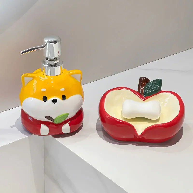 soap dispenser Cute Chaigou Dog lotion Pottery Hand Wash Liquid Toilet Laundry Liquid Dispensing Press Bottle shampoo dispenser