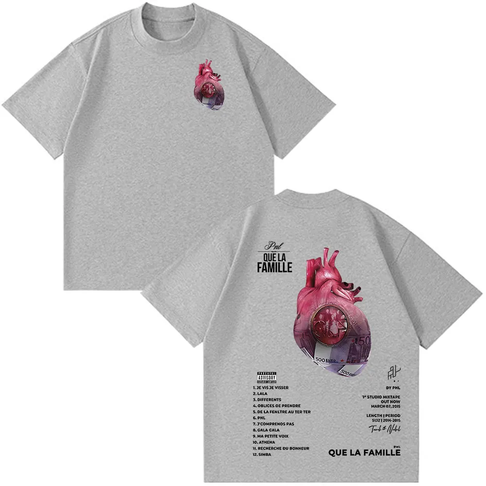 French rap singer short-sleeved T-shirt for men and women, hip-hop fashion, short-sleeved T-shirt, V-neck T-shirt