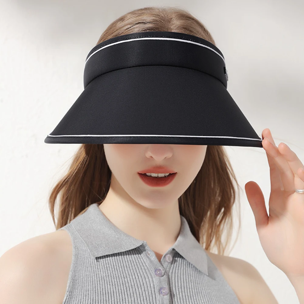 Sombrero de ala grande ajustable para mujer, sombrilla con cuerda desmontable a prueba de viento para ciclismo de playa al aire libre