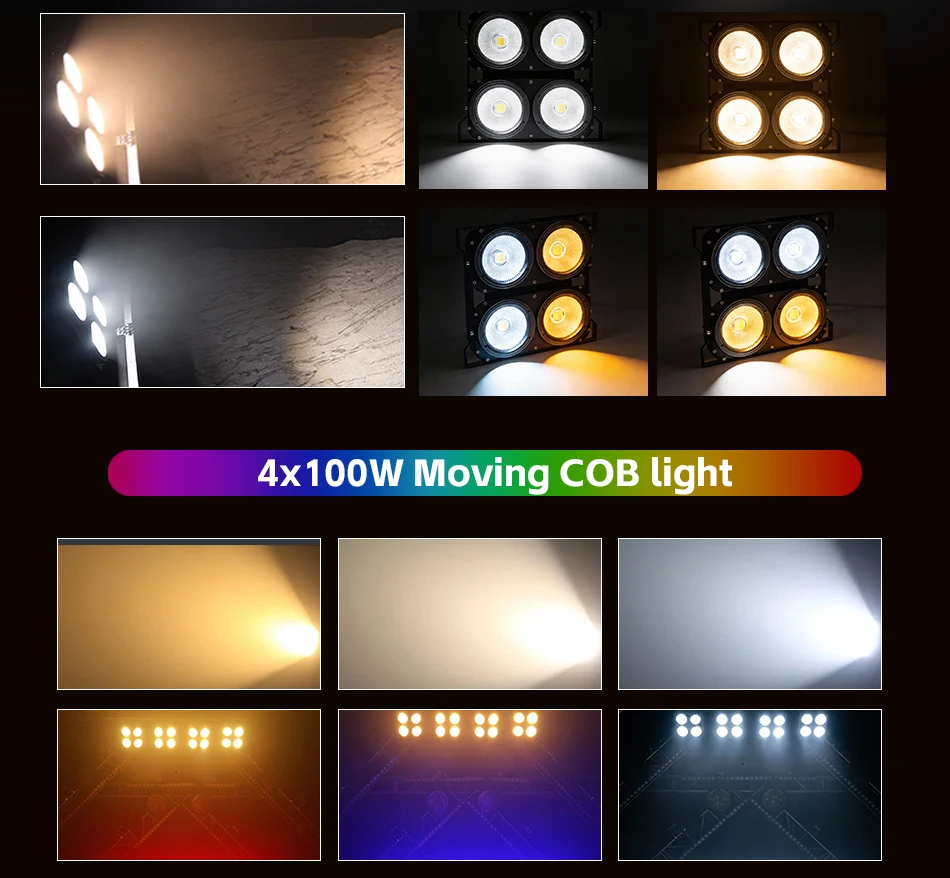 aicpose 4x100W Blinder COB Bühnenlichter Hohe Helligkeit DMX512-gesteuertes LED DJ Disco Beleuchtungssystem – Detail 9
