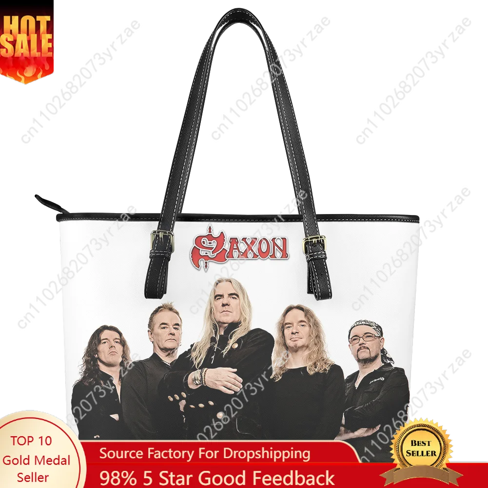 Saxon Band Handbag Womens Mens Personalized Tote Bag Fashion Shoulder Bag Business Commuter Leather Purse Custom Made Print Bags